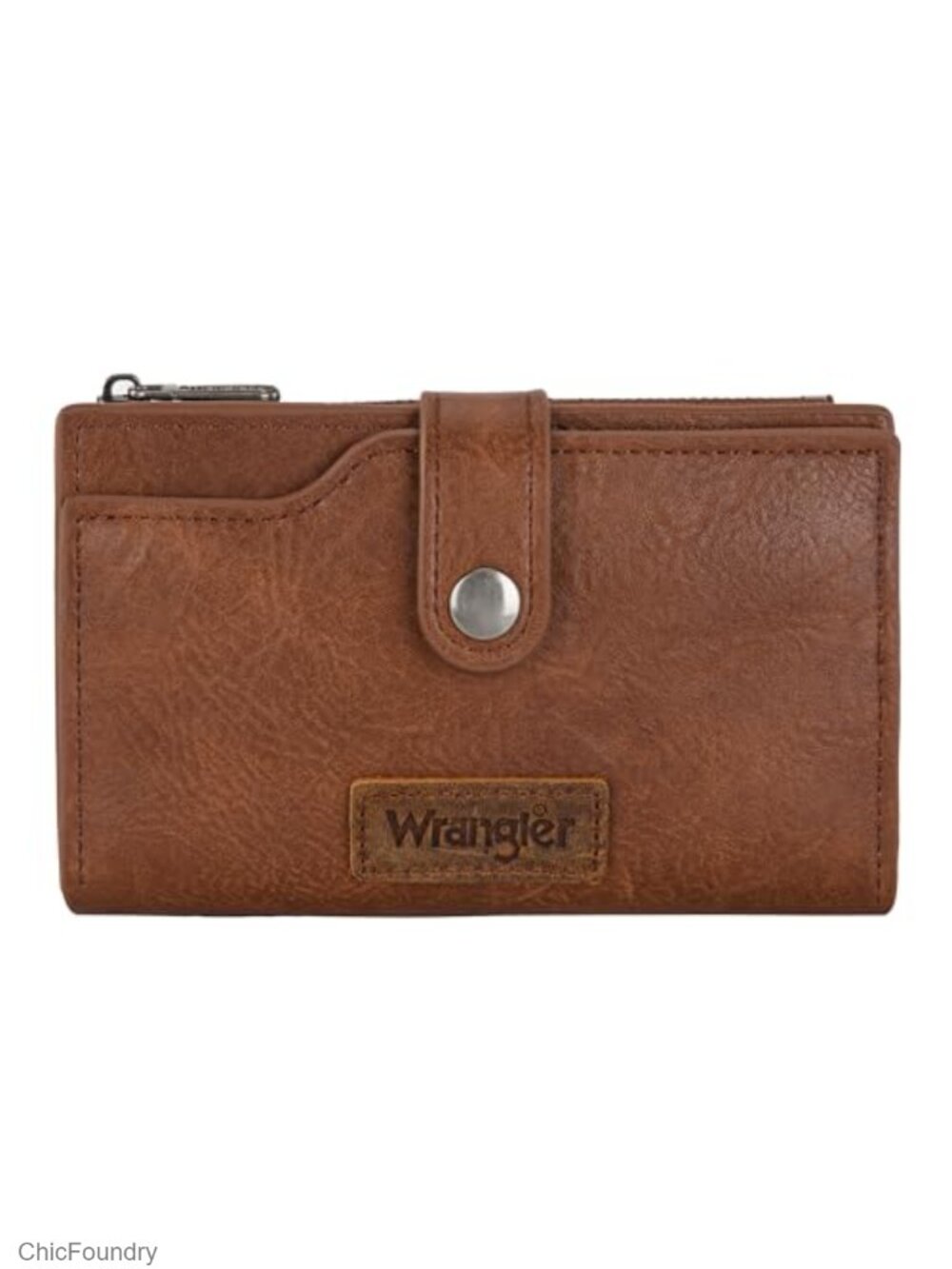 Wrangler Women's Bifold Wallet Vegan Leather RFID Card Holder with Coin Pocket